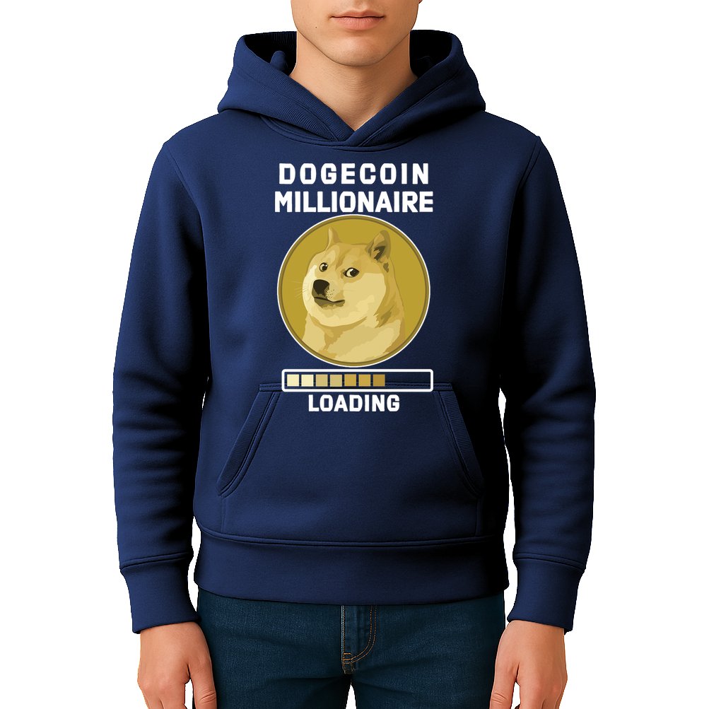 Dogecoin Millionaire Loading Funny Doge Crypto Kids Hoodie