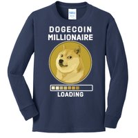 Dogecoin Millionaire Loading Funny Doge Crypto Kids Long Sleeve Shirt