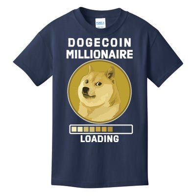 Dogecoin Millionaire Loading Funny Doge Crypto Kids T-Shirt