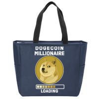 Dogecoin Millionaire Loading Funny Doge Crypto Zip Tote Bag