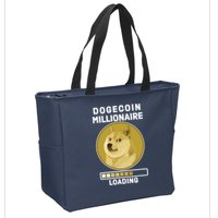 Dogecoin Millionaire Loading Funny Doge Crypto Zip Tote Bag