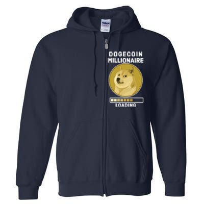 Dogecoin Millionaire Loading Funny Doge Crypto Full Zip Hoodie