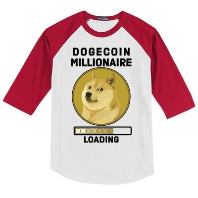 Dogecoin Millionaire Loading Funny Doge Crypto Kids Colorblock Raglan Jersey