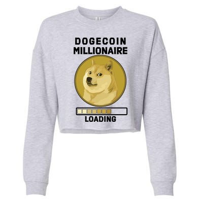 Dogecoin Millionaire Loading Funny Doge Crypto Cropped Pullover Crew