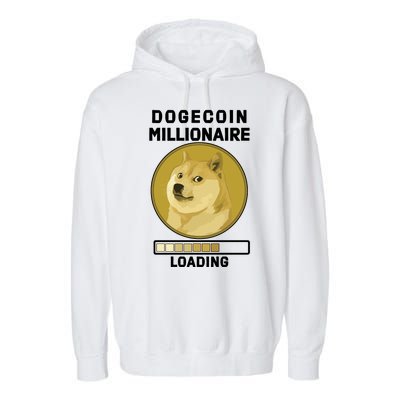 Dogecoin Millionaire Loading Funny Doge Crypto Garment-Dyed Fleece Hoodie