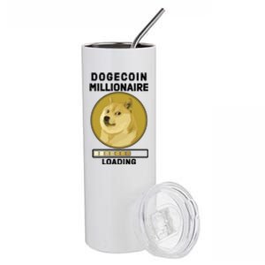 Dogecoin Millionaire Loading Funny Doge Crypto Stainless Steel Tumbler