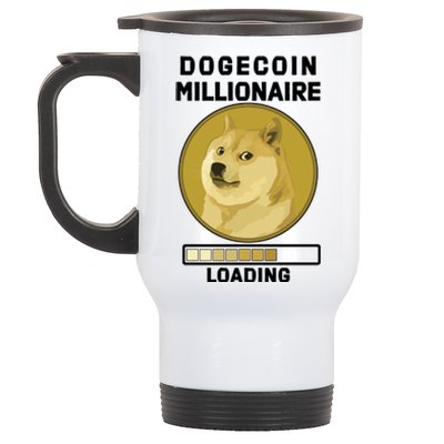 Dogecoin Millionaire Loading Funny Doge Crypto Stainless Steel Travel Mug