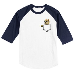 Dogecoin Pocket Doge Coin Baseball Sleeve Shirt