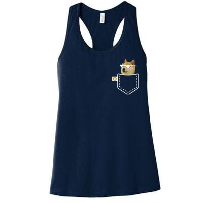 Dogecoin Pocket Doge Coin Women's Racerback Tank