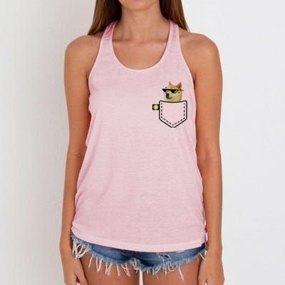 Dogecoin Pocket Doge Coin Women's Knotted Racerback Tank