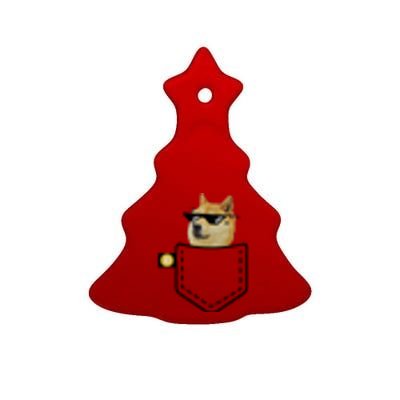 Dogecoin Pocket Doge Coin Ceramic Tree Ornament