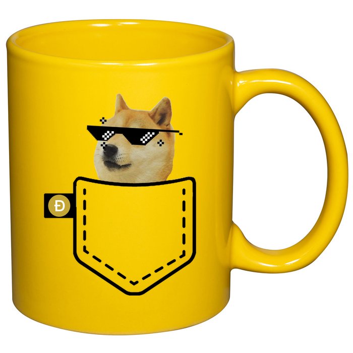 Dogecoin Pocket Doge Coin 11oz C Handle Ceramic Mug