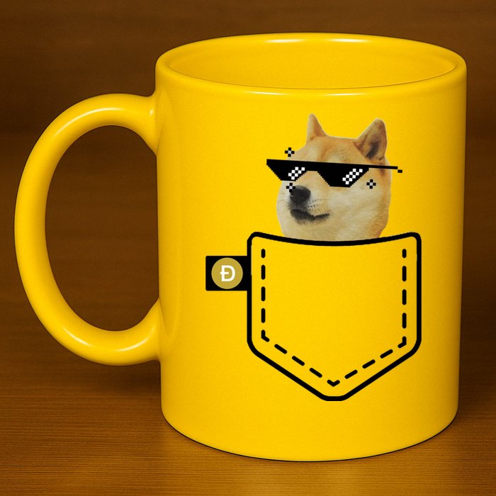 Dogecoin Pocket Doge Coin 11oz C Handle Ceramic Mug