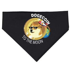 Dogecoin to the moon USA-Made Doggie Bandana