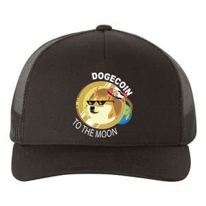 Dogecoin to the moon Yupoong Adult 5-Panel Trucker Hat