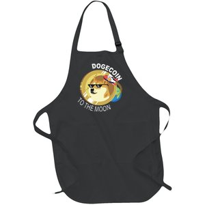 Dogecoin to the moon Full-Length Apron With Pockets