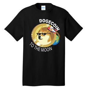 Dogecoin to the moon Tall T-Shirt