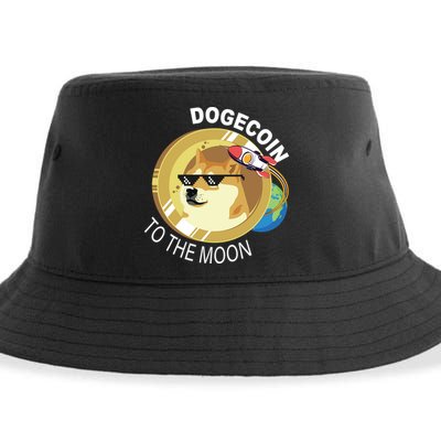 DogeCoin To The Moon Sustainable Bucket Hat