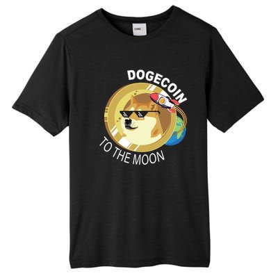 DogeCoin To The Moon Tall Fusion ChromaSoft Performance T-Shirt