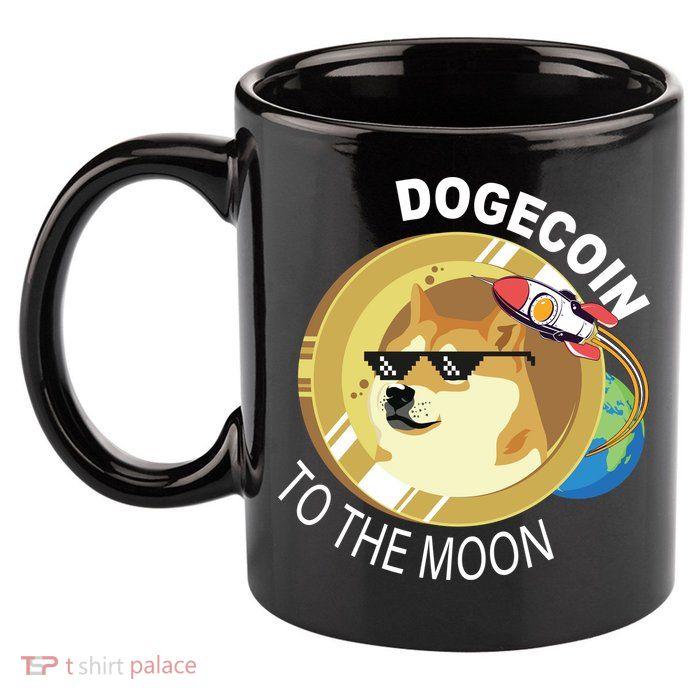 DogeCoin To The Moon 11oz C Handle Ceramic Mug