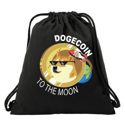 Dogecoin to the moon Drawstring Bag