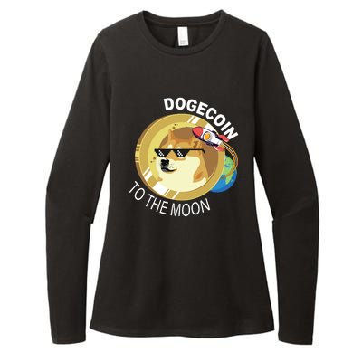 Dogecoin to the moon Womens CVC Long Sleeve Shirt