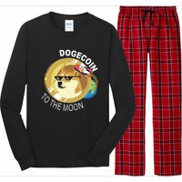 Dogecoin to the moon Long Sleeve Pajama Set