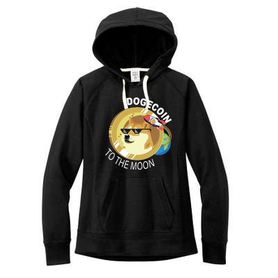 Dogecoin to the moon Women's Fleece Hoodie