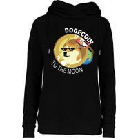 Dogecoin to the moon Womens Funnel Neck Pullover Hood