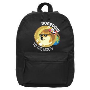 Dogecoin to the moon 16 in Basic Backpack