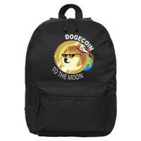 Dogecoin to the moon 16 in Basic Backpack