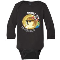 Dogecoin to the moon Baby Long Sleeve Bodysuit