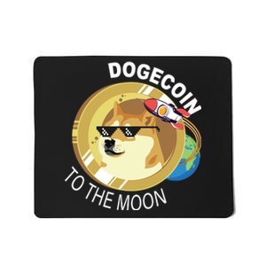 Dogecoin to the moon Mousepad