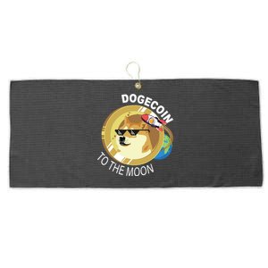 Dogecoin to the moon Large Microfiber Waffle Golf Towel