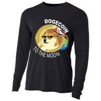Dogecoin to the moon Cooling Performance Long Sleeve Crew