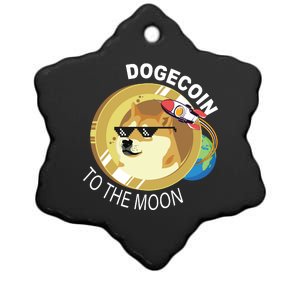 Dogecoin to the moon Ceramic Star Ornament