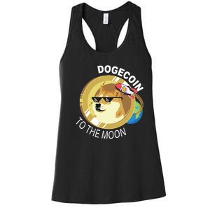 Dogecoin to the moon Women's Racerback Tank