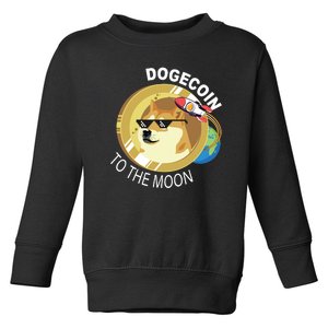 Dogecoin to the moon Toddler Sweatshirt