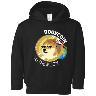 Dogecoin to the moon Toddler Hoodie