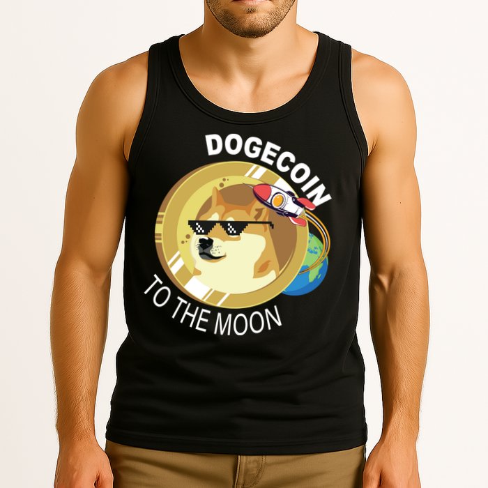 Dogecoin to the moon Tank Top