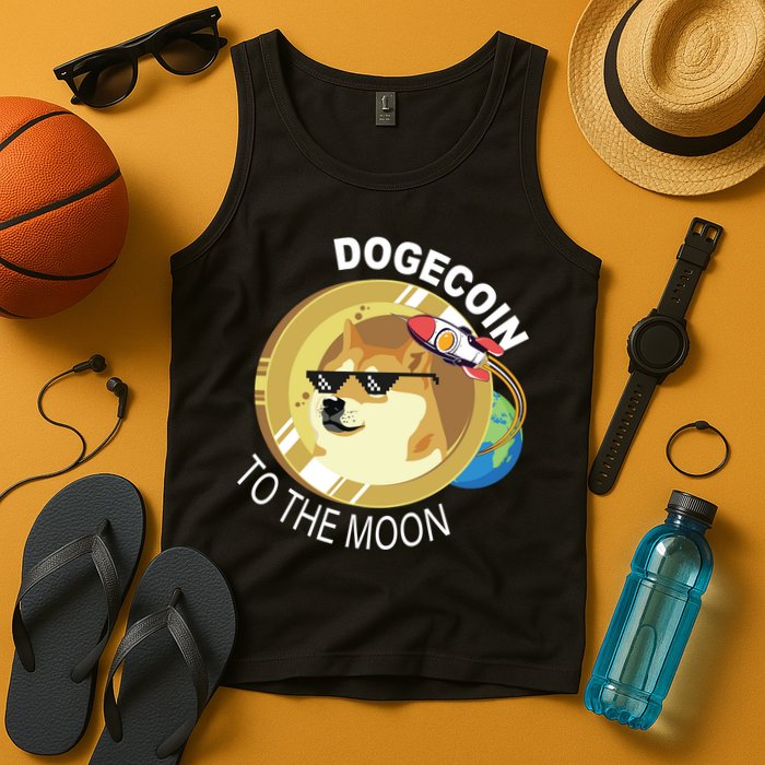 Dogecoin to the moon Tank Top