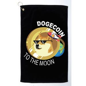 Dogecoin to the moon Platinum Collection Golf Towel