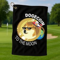 Dogecoin to the moon Golf Towel