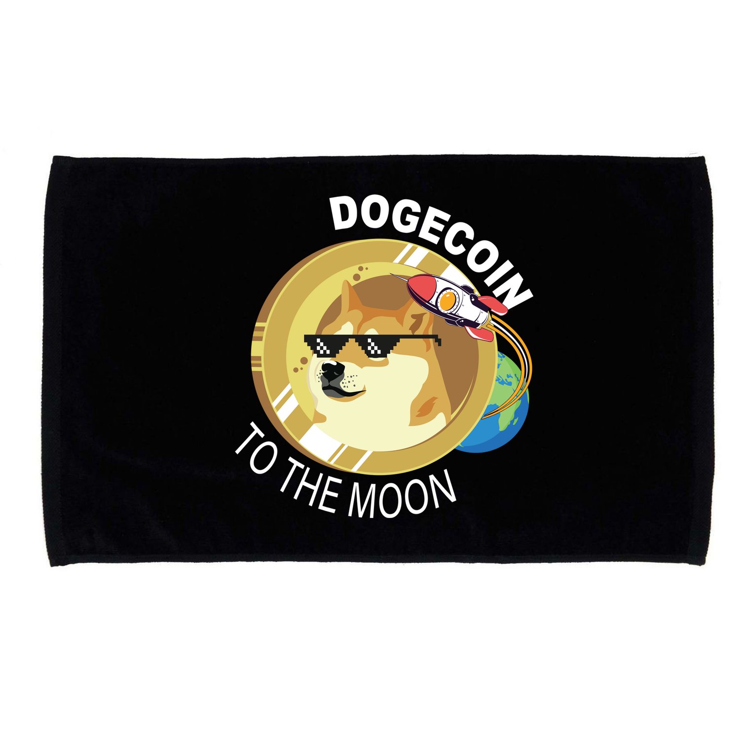 Dogecoin to the moon Microfiber Hand Towel