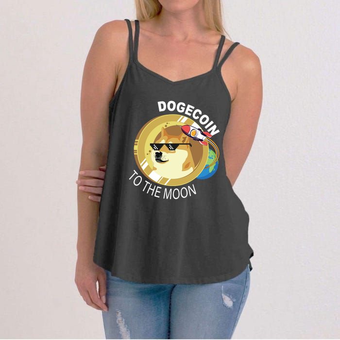 Dogecoin to the moon Women's Strappy Tank