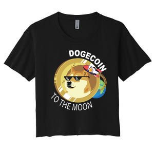 Dogecoin to the moon Women's Crop Top Tee