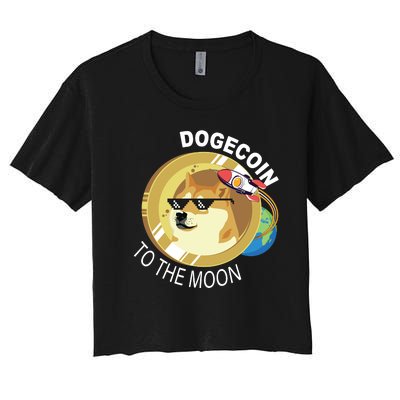 Dogecoin to the moon Women's Crop Top Tee