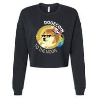 Dogecoin to the moon Cropped Pullover Crew