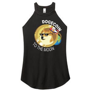 Dogecoin to the moon Women's Perfect Tri Rocker Tank