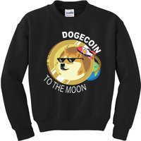 Dogecoin to the moon Kids Sweatshirt